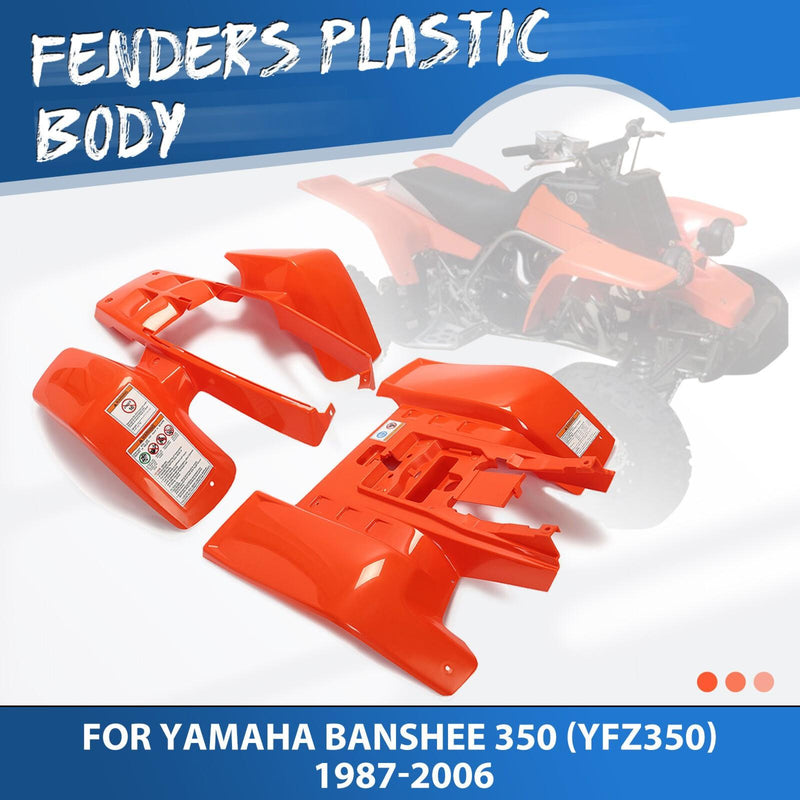 DURAFORCE Front & Rear Fenders Plastic Body Kit For 1987-2006 Yamaha Banshee 350 YFZ350