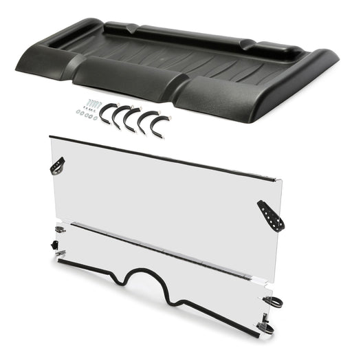 DURAFORCE Top Roof & 1/4" Front Folding Windshield For 2004-2013 Yamaha Rhino 450 660 700