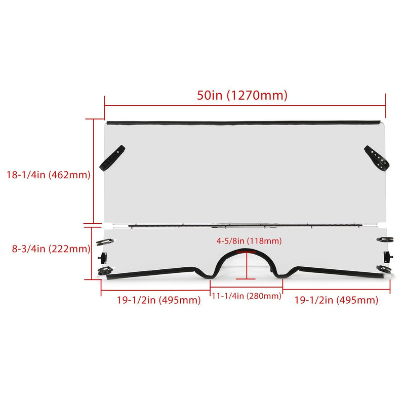 DURAFORCE Top Roof & 1/4" Front Folding Windshield For 2004-2013 Yamaha Rhino 450 660 700