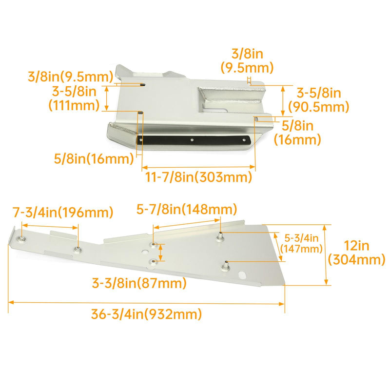 DURAFORCE For Honda TRX 400X/400EX Full Chassis Glide & Swing Arm Skid Plate Gaurd 99-14