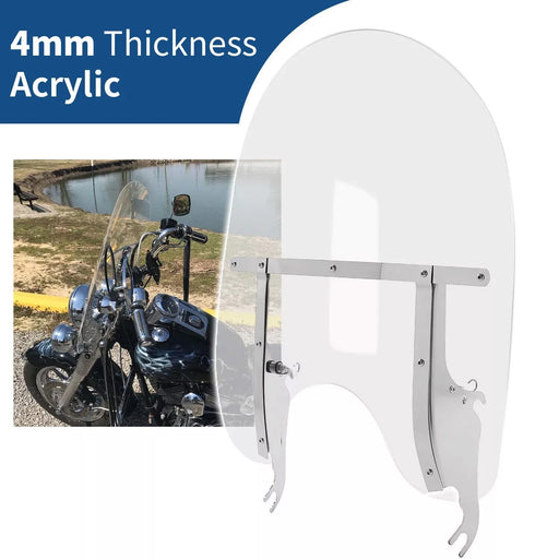 DURAFORCE 26" Clear Front Windscreen Windshield For Harley Softail Fatboy FLS FLST 2000-17
