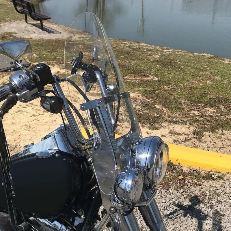 DURAFORCE 26" Clear Front Windscreen Windshield For Harley Softail Fatboy FLS FLST 2000-17