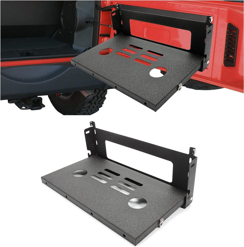 DURAFORCE Rear Door Tailgate Table Cargo Shelf Rack Holder For Jeep Wrangler JK JKU 07-19