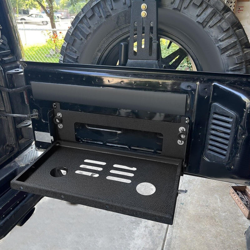 DURAFORCE Rear Door Tailgate Table Cargo Shelf Rack Holder For Jeep Wrangler JK JKU 07-19