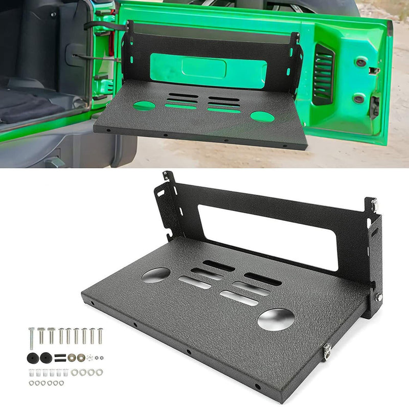 DURAFORCE Rear Door Tailgate Table Cargo Shelf Rack Holder For Jeep Wrangler JK JKU 07-19