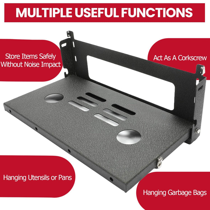 DURAFORCE Rear Door Tailgate Table Cargo Shelf Rack Holder For Jeep Wrangler JK JKU 07-19