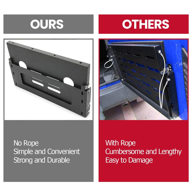 DURAFORCE Rear Door Tailgate Table Cargo Shelf Rack Holder For Jeep Wrangler JK JKU 07-19