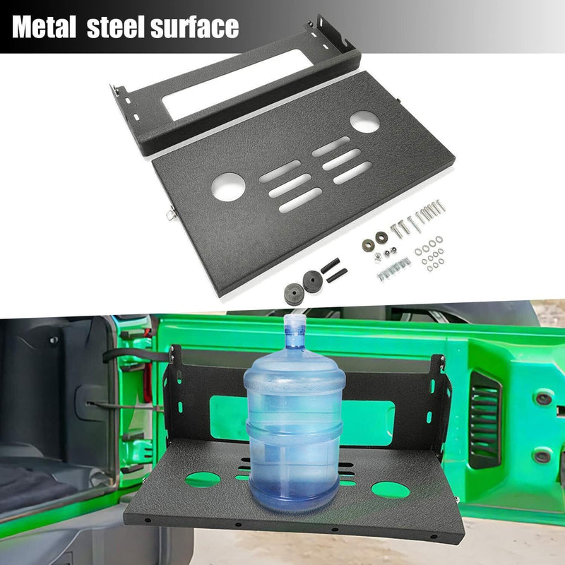 DURAFORCE Rear Door Tailgate Table Cargo Shelf Rack Holder For Jeep Wrangler JK JKU 07-19
