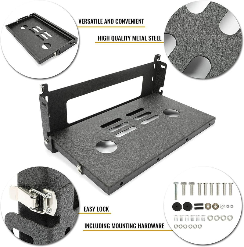 DURAFORCE Rear Door Tailgate Table Cargo Shelf Rack Holder For Jeep Wrangler JK JKU 07-19