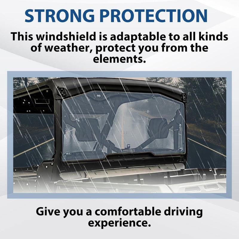 DURAFORCE Heavy Duty Tinted Rear Windshield For 2016-2022 2023 Can-Am Defender HD / MAX HD
