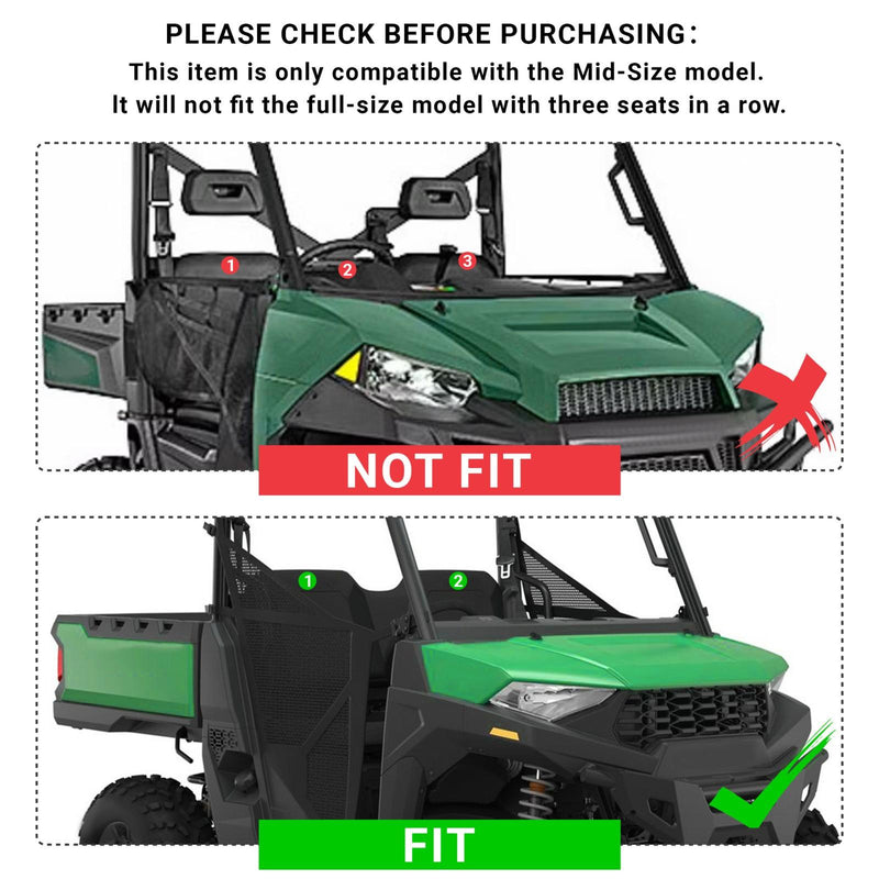 DURAFORCE 2 pcs Hard Top Roof Fit Polaris Ranger 570 Crew Mid-Size 2015-2019 4 Seat