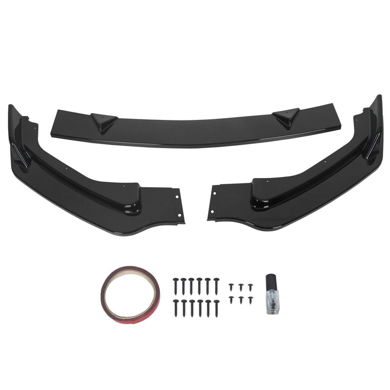 DURAFORCE For Infiniti Q50 Premium Base Sedan 14-17 Glossy Black Front Bumper Lip Spoiler