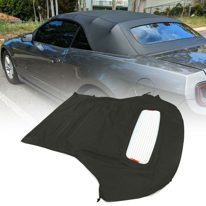 DURAFORCE For Ford Mustang 2005-14 Convertible Soft Top w/ Glass Window - Black Sailcloth