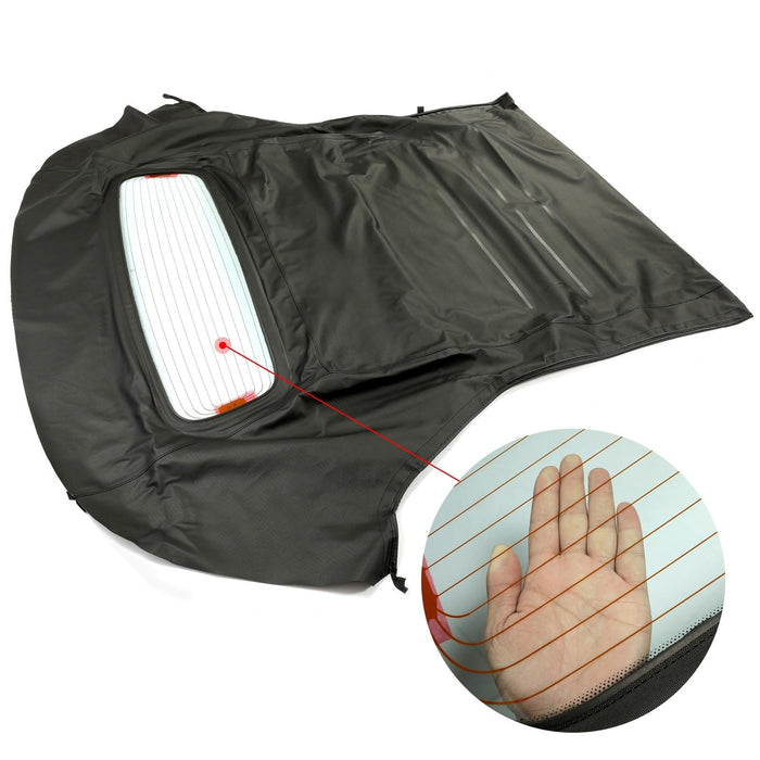 DURAFORCE For Ford Mustang 2005-14 Convertible Soft Top w/ Glass Window - Black Sailcloth