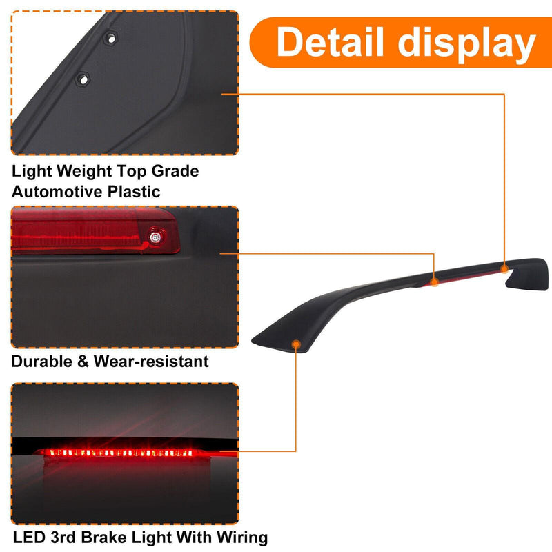 DURAFORCE FOR HONDA CIVIC 4DR 2DR EM EJ Si 96-2000 TRUNK SPOILER WING W/ LED BRAKE LIGHT