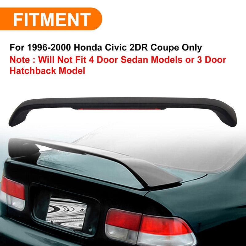 DURAFORCE FOR HONDA CIVIC 4DR 2DR EM EJ Si 96-2000 TRUNK SPOILER WING W/ LED BRAKE LIGHT