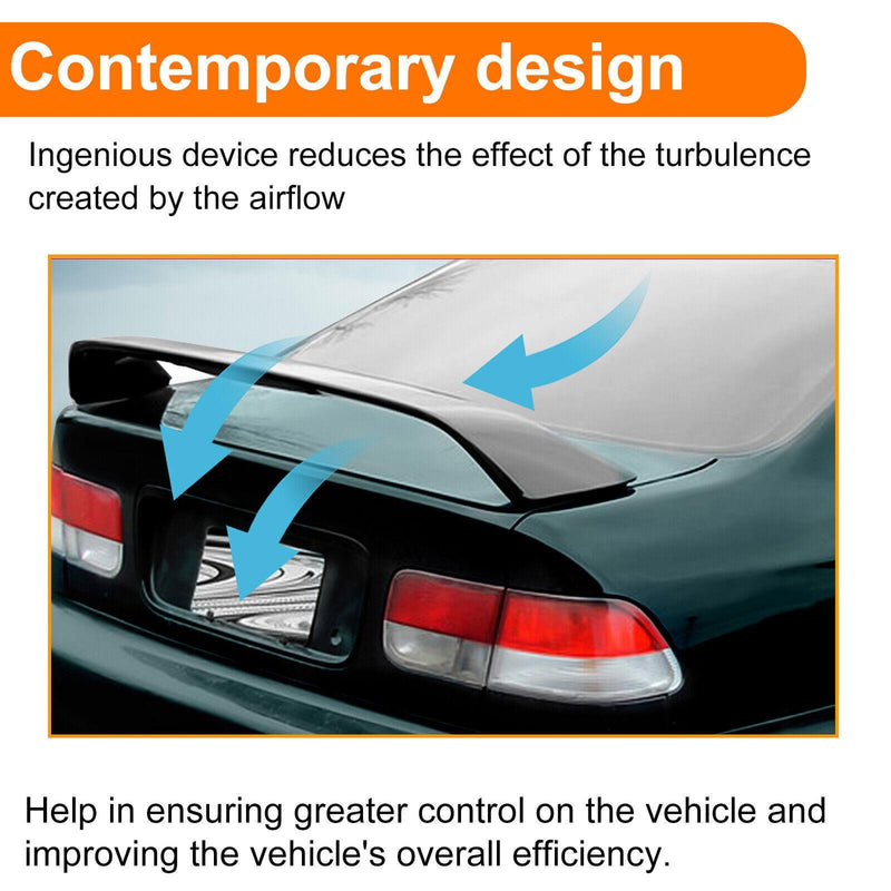 DURAFORCE FOR HONDA CIVIC 4DR 2DR EM EJ Si 96-2000 TRUNK SPOILER WING W/ LED BRAKE LIGHT