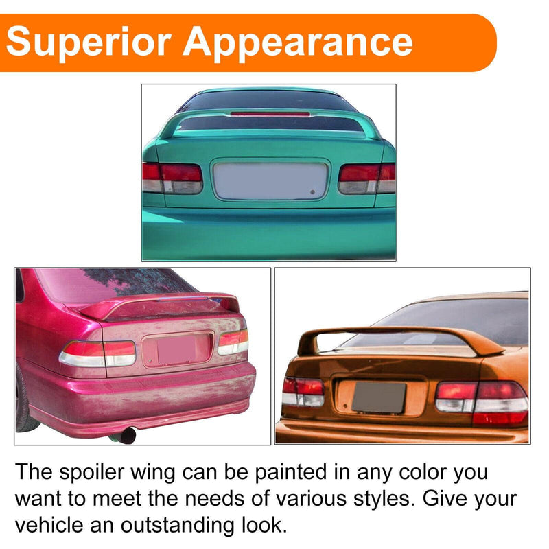 DURAFORCE FOR HONDA CIVIC 4DR 2DR EM EJ Si 96-2000 TRUNK SPOILER WING W/ LED BRAKE LIGHT