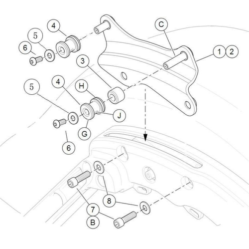 DURAFORCE Black 4 Point Docking Hardware Kit Fit For Harley Davidson Touring 2014-2025 23