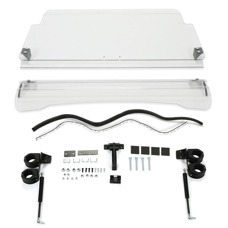 DURAFORCE Front 2-IN-1 Windshield Clear For Polaris RZR 800, 900 XP 2008-2014 Flip