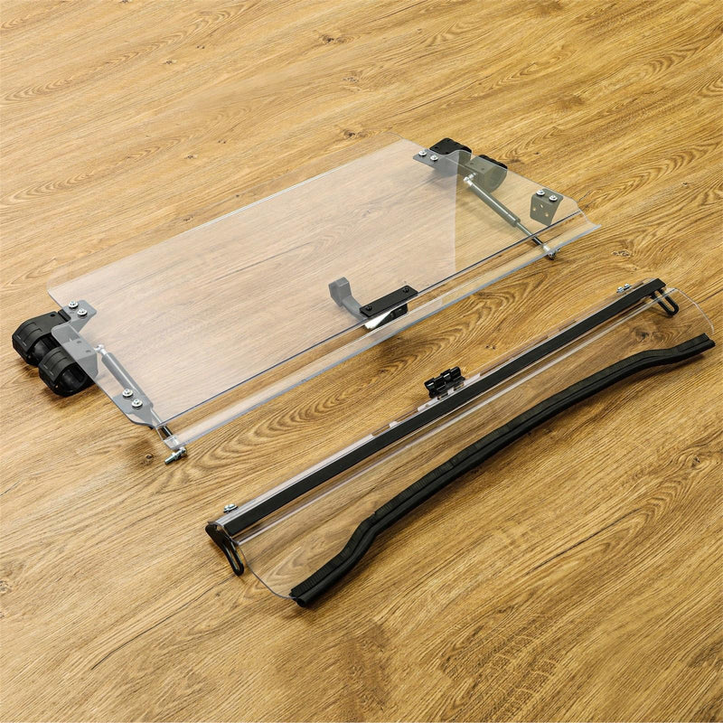 DURAFORCE Front 2-IN-1 Windshield Clear For Polaris RZR 800, 900 XP 2008-2014 Flip
