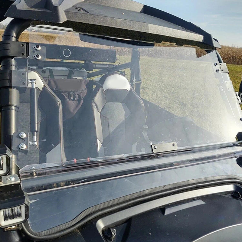 DURAFORCE Front 2-IN-1 Windshield Clear For Polaris RZR 800, 900 XP 2008-2014 Flip