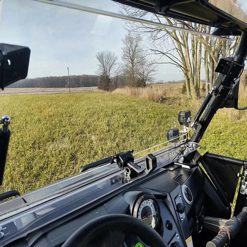 DURAFORCE Front 2-IN-1 Windshield Clear For Polaris RZR 800, 900 XP 2008-2014 Flip