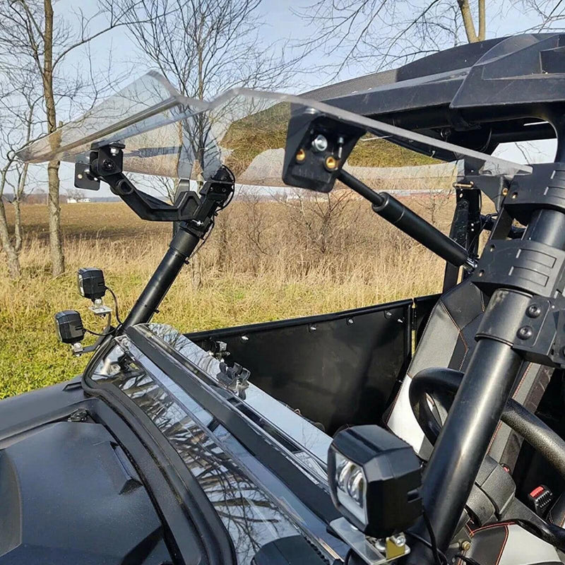 DURAFORCE Front 2-IN-1 Windshield Clear For Polaris RZR 800, 900 XP 2008-2014 Flip