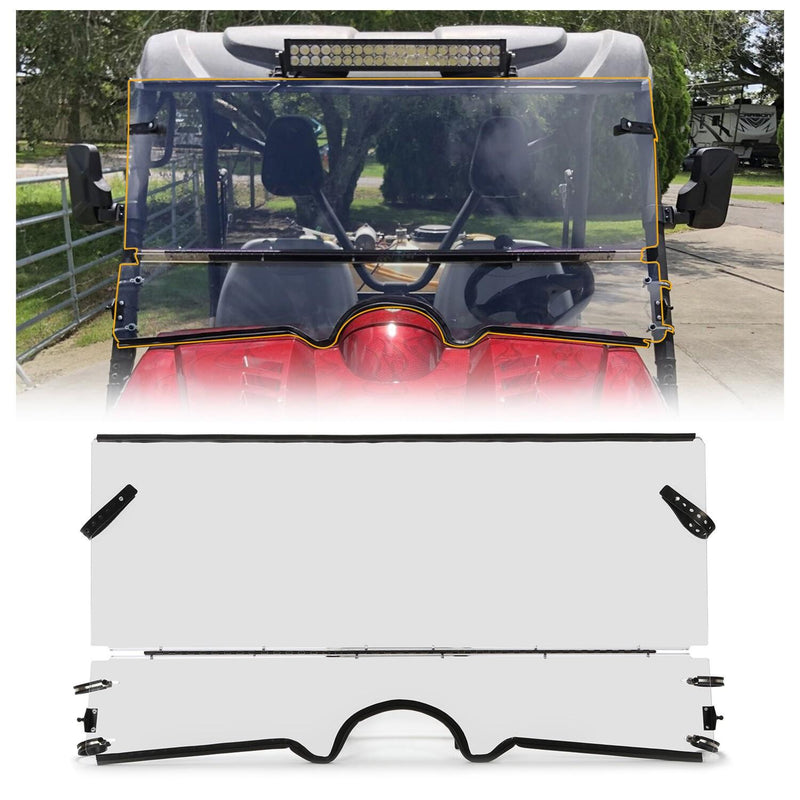 DURAFORCE 0.177" UTV Front Folding Windshields For 2004-2013 Yamaha Rhino 450 / 660 / 700