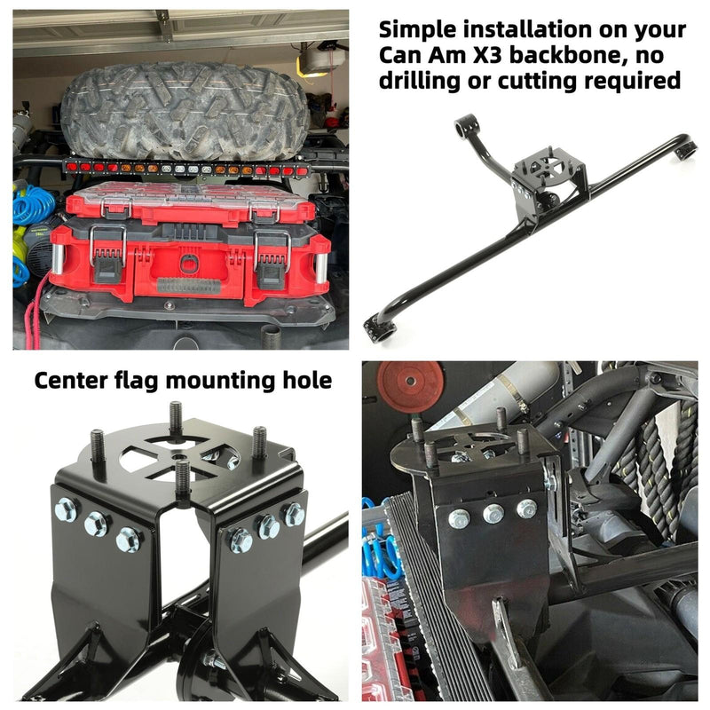 DURAFORCE Spare Tire Carrier Mount Rack For Can-Am Maverick X3 Turbo Max R Ds 2017-2023