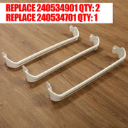 DURAFORCE 3PC Door Rack Shelf Retainer Bar For Frigidaire Refrigerator 240534701 240534901
