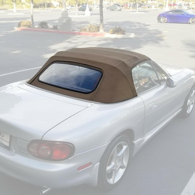 DURAFORCE For 1990-03 04 2005 Mazda Miata Convertible Soft Top & Plastic Window Tan Cabrio