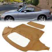 DURAFORCE For 1990-03 04 2005 Mazda Miata Convertible Soft Top & Plastic Window Tan Cabrio