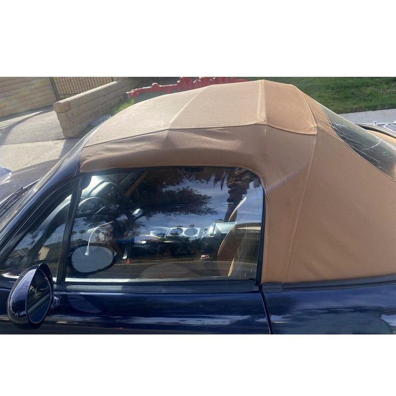 DURAFORCE For 1990-03 04 2005 Mazda Miata Convertible Soft Top & Plastic Window Tan Cabrio