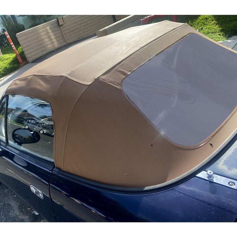DURAFORCE For 1990-03 04 2005 Mazda Miata Convertible Soft Top & Plastic Window Tan Cabrio