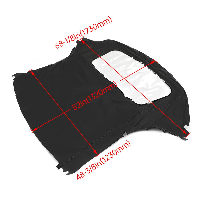 DURAFORCE For Porsche Boxster Convertible Top 97-02 in Black Cloth, Plastic Window