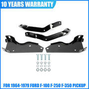 DURAFORCE Fit For 1964-1979 Ford F-100 F-250 F-350 Pickup Black Rear Bumper Brackets Steel