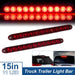 DURAFORCE 2PCS 15" Red Truck Trailer Light Bar 11 LED Stop Turn Tail Brake Lights Strip
