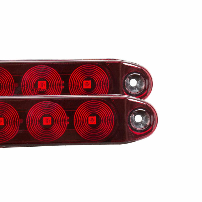 DURAFORCE 2PCS 15" Red Truck Trailer Light Bar 11 LED Stop Turn Tail Brake Lights Strip