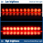 DURAFORCE 2PCS 15" Red Truck Trailer Light Bar 11 LED Stop Turn Tail Brake Lights Strip