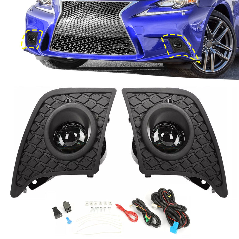 DURAFORCE For 2014-2016 Lexus IS250 IS350 F-Sport Projector Fog Lights Kit Switch+Harness