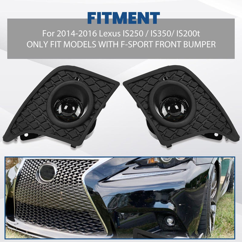 DURAFORCE For 2014-2016 Lexus IS250 IS350 F-Sport Projector Fog Lights Kit Switch+Harness