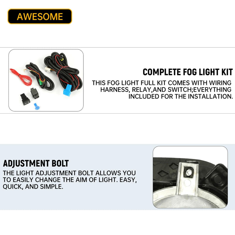 DURAFORCE For 2014-2016 Lexus IS250 IS350 F-Sport Projector Fog Lights Kit Switch+Harness