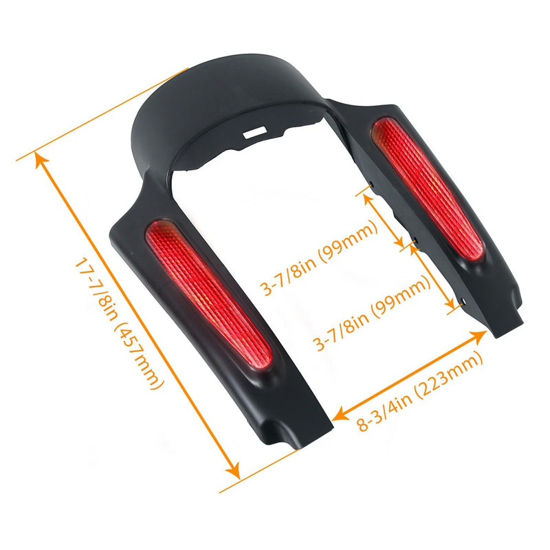 DURAFORCE Rear Fender Extension Fascia LED Light For Harley Touring CVO Street Glide 09-13