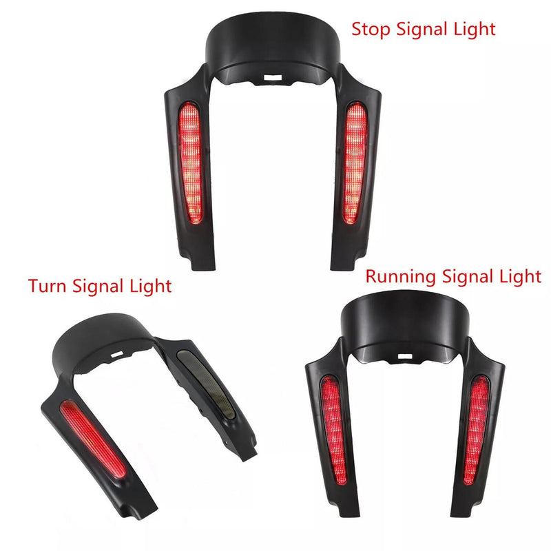DURAFORCE Rear Fender Extension Fascia LED Light For Harley Touring CVO Street Glide 09-13