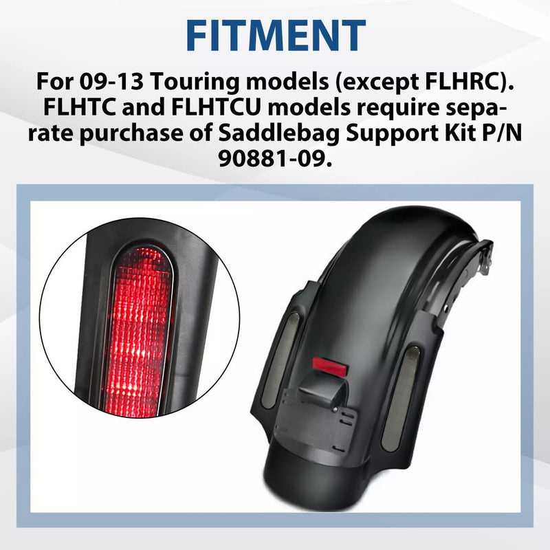 DURAFORCE Rear Fender Extension Fascia LED Light For Harley Touring CVO Street Glide 09-13