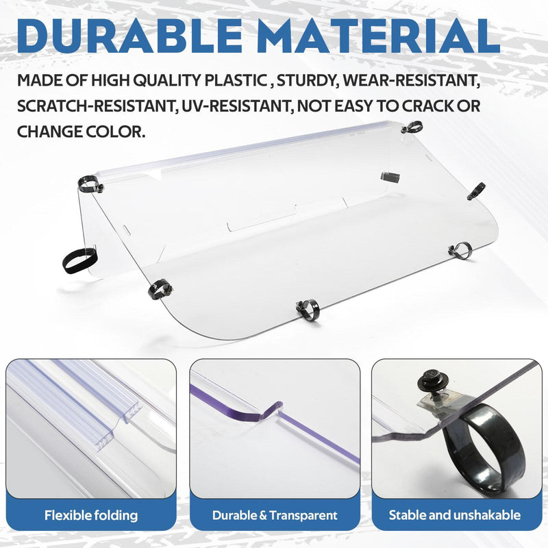 DURAFORCE For 2001-2008 Kawasaki Mule 3000/3010 Models Folding Windshield Clear W/Hardware