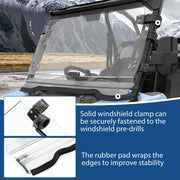 DURAFORCE For Polaris RZR 900/S 900 RZR XP1000 2014-18 Full Flip Up Windshield 2-IN-1