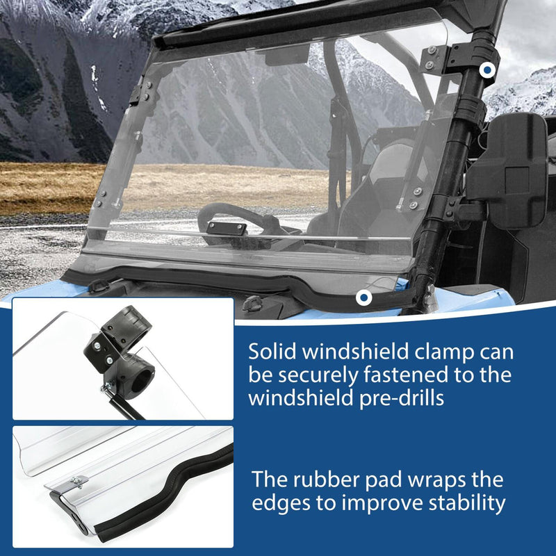 DURAFORCE For Polaris RZR 900/S 900 RZR XP1000 2014-18 Full Flip Up Windshield 2-IN-1