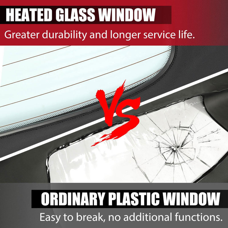 DURAFORCE Black Convertible Soft Top W/ Heated Glass Window For Mazda MX-5 Miata 2006-2014